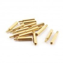 M3x6mm Male to Female Thread Brass Pillar Standoff Spacer 15Pcs