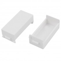 2 x White Plastic Blank Wall Plate Single Position Socket Cover