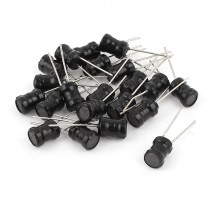 20Pcs Through Hole 47mH 50mA 6x8mm 10% Radial Leads Inductors Black