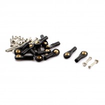 12Pcs DIY Model Simulation Car Boat Ball Joint Buckle 2X18X2mm Black w Screws