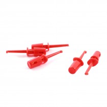 5 Pcs Electronic Testing Hook Clip Grabber Probe Red for Test Work