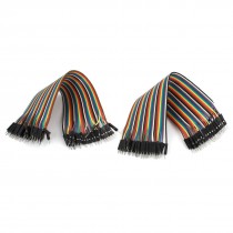 2PCS 40P-40P Crimp Terminal Male Pin Connector Jumper Cable Wire Colorful