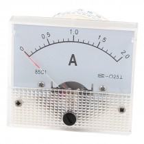 85C17 DC 0-2A Class 2.5 Panel Mount Pointer Analog Ammeter Ampere Meter