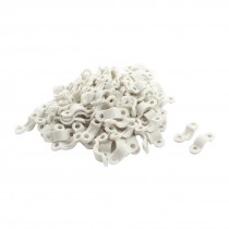 100 Pcs White Plastic Cable Clamp Fastener Clip for 2 x 3.5mm Wire