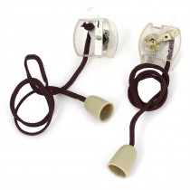 AC 250V 1A Momentary Pull Cord Plastic Shell Switch Clear 2pcs for Ceiling Fan