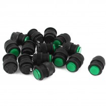15 x R16-503A SPST ON/OFF Latching NO Green Round Push Button Switch AC 250V 3A