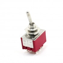 Panel Mounting 3PDT ON-OFF-ON 9Pin 3 Position Latching Toggle Switch Red