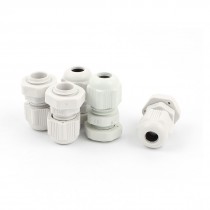 5 Pcs PG7 3.5mm to 6mm Waterproof Connectors Adapter Plastic Cables Glands White