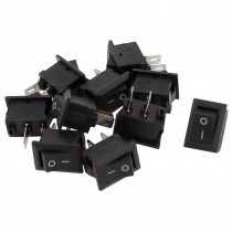 10 Pcs AC 250V 3A AC 125V 6A 2 Pin ON/OFF SPST Snap in Boat Rocker Switch