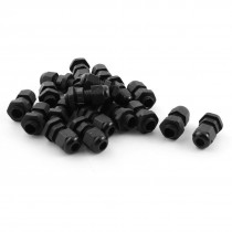 20 Pcs M12 Male Thread 3-6.5mm Adjustable Black Cord Grip Cable Gland