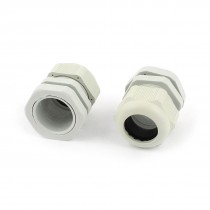 2 Pieces 16mm-21mm Cable Gland Plastic Fastener Connector PG25 White Replacement