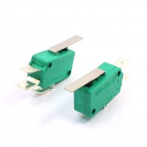 2Pcs 1NO 1NC Short Straight Hinge Lever Enclose Micro Switch Green 250VAC 16A