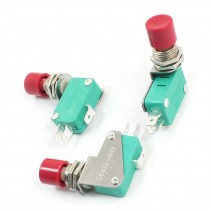 3pcs SPDT Momentary Red Button Actuator Mini Switch AC250V/15A 125V/6A