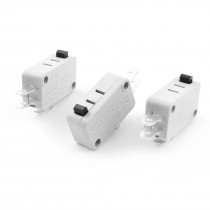 3 Pcs AC 250V 15A SPDT 3Pin 1NO 1NC Momentary Limit Micro Switch White