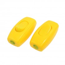 2 Pcs Yellow Plastic Housing in Line Cord on/off Switch AC 250V 6A