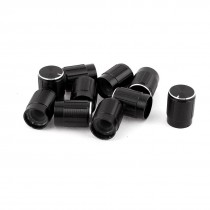 10 x Black Silver Tone Potentiometer Rotary Control Knobs Caps 6mm Dia Hole