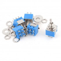 5 x 6Pin DPDT 6-Position ON-OFF Toggle Switch AC 125V/6A
