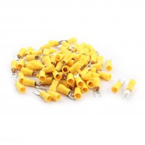 80 x SVS5.5-4 12-10AWG Yellow Fork Terminal Electrical Cable Connector 6.4mm