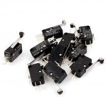 10 x V-156-1C25 SPDT NO NC Momentary Roller Lever Limited AC DC Micro Switch 15A