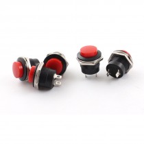 5Pcs B06-503 2 Pins 16mm Panel Mount SPST Momentary Push Button Switch Red