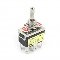 DPDT 3 Positions ON/OFF/ON 6-Terminals Toggle Switch Black AC250V 15A