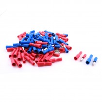 100 Pcs 16 14AWG 15A Red Blue Full Insulated Bullet Crimp Terminal Connector
