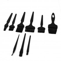 9PCS Black Plastic Handle Conductive Ground ESD Anti Static Brush