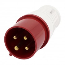 Waterproof IP44 3P+E IEC309-2 Industrial Plug Red White AC 380-415V 32A