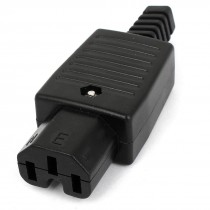 IEC 320 C15 Female Rewirable Power Cord Plug Connector Coupler Black AC 250V 10A
