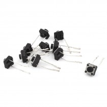 10 x 2Pin Momentary Tactile Tact Push Button Switch Black 6x6x5mm