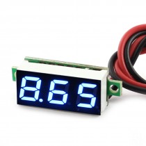 DC2.5-30V LED Display Blue Digit Voltage Measuring Meter Voltmeter Gauge w Cable