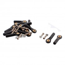 12Pcs RC Car Black 3X32X3mm Rod End Metal Ball Head Buckle Joints Set w Screws