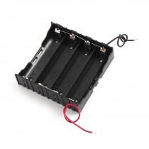 In Parallel Black Plastic 4x3.7V 18650 Battery Holder Case w 11cm Wire