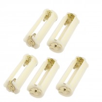 5 Pcs Off White Cylinder Battery Holder Adapter for 3x1.5V AAA Batteries