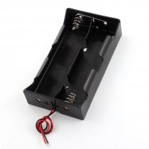 In Series 2-Slot 4 x 1.5V D Size Battery Holder Storage Case Box Black