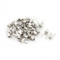 40PCS Uninsulated Furcate Fork Terminals Cable Lug AWG 12-10 SNB5.5-5