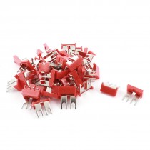 50 x 400V 10A 2 Position Right Angle Terminal Jumper Fork Connector Strip Red