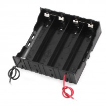 Black Plastic 4-Slot In Series Battery Holder Case for 4 x 3.7V 18650