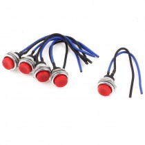 AC 125V 3A Red SPST Momentary Round Push Button Switch 5 PCS