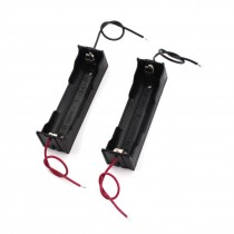2Pcs Black Plastic 2-Wire 1 x 3.7V 18650 Battery Holder Storage Case