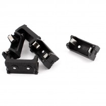 5 PCS Plastic Shell 1 x BH 1/2AA Button Cell Battery Sockets Holder Case Black