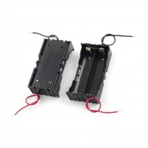 2 Pcs Black Plastic Battery Holder Storage Case for 2 x 3.7V 18650