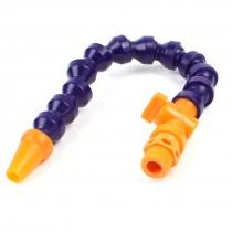 Blue 1/2" Thread Round Switch Flexible Oil Coolant Pipe Hose 15.3"