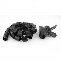 Spiral Tube Cable Wire Wrap Organizer PC Cord Management w Clip 40mmx1m Black