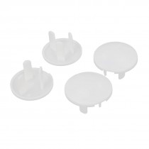 4Pcs White Plastic Ellipse 3 Pin Flat Plugs Child Protector Safety Socket Cover