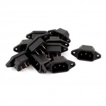 10Pcs 3 Soldering Pins Power Supply C14 Male Plug Jack Sockets AC 250V 10A