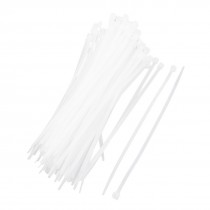 100 Pcs 4.4mm x 200mm White Network Cable Cord Wire Tie Strap