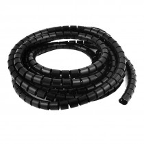 3 Meter 10ft 10mm Inner Dia Black Spiral Wrapping Bands Cable Organizer Wrap