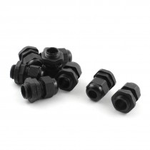 8Pcs Waterproof Adjustable PG9 4-8mm 33 x 22mm Black Cables Gland