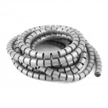5 Meter 16.4ft 15mm Dia Gray Plastic Wrapping Bands Cable Organizer Wrap